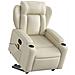 Poltrona Alzapersona Reclinabile Massaggio Crema Similpelle - Foto miniatura 3