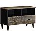 Mobile Porta Tv Grigio Chiaro 70x33,5x46 Cm In Legno Mango - Foto miniatura 1