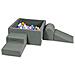 Foam Speelset Met Vierkant Zwembad 90x90x40 Grijs Met Ballen 400 Stuks (lichtblauw, Geel, Geme Leerd, Poederroze, Wit) - Foto miniatura 1