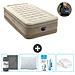Set Materassino Gonfiabile - 191x99x46 Cm - Beige - Include Accessori Coordinati - Foto miniatura 1