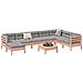 Set Divani Giardino 9 pz Cuscini Legno Massello Abete Douglas - Foto miniatura 2