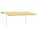 Tenda Da Sole Retrattile Manuale Con Pali 6x3m Gialla E Bianca - Foto miniatura 1