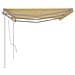Tenda Da Sole Retrattile Manuale Con Pali 6x3m Gialla E Bianca - Foto miniatura 4