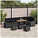 Set Divani Giardino  9 Pezzi con Cuscini Rattan Polyrattan Nero Acacia, Divano Giardino  2 Posti con Cuscini Rattan Polyrattan Nero, Set Pranzo Giardino  3 Pezzi con Cuscini Rattan Polyrattan Nero Acacia - Foto miniatura 2