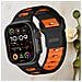 Elegante Cinturino In Silicone Per Apple Watch 42/44/45/46/49mm Black+orange - Foto miniatura 2