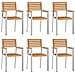 Sedie da Giardino Impilabili  6 pcs 54.5x56x89 cm Legno Massello Teak, Sedie da Giardino Impilabili  4 pcs Legno Massello Teak e Acciaio, Sedie da Giardino Impilabili  2 pcs Legno Massello Teak e Acciaio - Foto miniatura 1