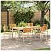 Sedie da Giardino Impilabili  6 pcs 54.5x56x89 cm Legno Massello Teak, Sedie da Giardino Impilabili  4 pcs Legno Massello Teak e Acciaio, Sedie da Giardino Impilabili  2 pcs Legno Massello Teak e Acciaio - Foto miniatura 2