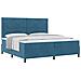 Letto con Rete a Molle e Materasso Blu Scuro 200x200 cm in Velluto - Foto miniatura 1