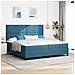 Letto con Rete a Molle e Materasso Blu Scuro 200x200 cm in Velluto - Foto miniatura 2