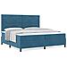 Letto con Rete a Molle e Materasso Blu Scuro 200x200 cm in Velluto - Foto miniatura 4