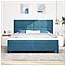 Letto con Rete a Molle e Materasso Blu Scuro 200x200 cm in Velluto - Foto miniatura 5