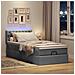 Pouf Letto con Materasso e LED Grigio Scuro 90x200 cm Tessuto - Foto miniatura 3