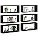 Mensole a muro 6 pezzi Nero Rovere 60x15x23 cm Legno ingegnerizzato - Foto miniatura 3
