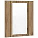 Mobile Bagno Specchio LED Rovere 40x12x45 cm Multistrato - Foto miniatura 1
