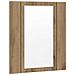 Mobile Bagno Specchio LED Rovere 40x12x45 cm Multistrato - Foto miniatura 7