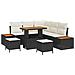 Set Divano da Giardino con cuscino 8 pcs Nero Poly Rattan - Foto miniatura 1