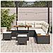 Set Divano da Giardino con cuscino 8 pcs Nero Poly Rattan - Foto miniatura 3