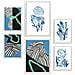 Set Di 6 Stampe Dipinti Decorativi Astratti Estetici Con Fiori Verdi Selvatici Per Il Tuo Soggiorno, Camera Da Letto, Casa A3 & A4 Cornice Bianca - Foto miniatura 1