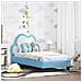 Struttura letto per bambini con testata Blu 70 x 140 cm PU - Foto miniatura 2