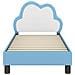 Struttura letto per bambini con testata Blu 70 x 140 cm PU - Foto miniatura 5