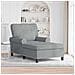 Chaise Lounge Grigio chiaro 91 x 157 x 91 cm Tessuto - Foto miniatura 2