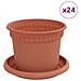 Vasi per Piante 24 pcs Rosso Mattone Ø 12,5 x 10 cm Plastica - Foto miniatura 1