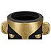 Vaso Tribal In Resina Nera E Oro Con Volto Stilizzato - Foto miniatura 2