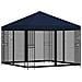 Gazebo da giardino con pareti laterali 3 x 3 m Blu - Foto miniatura 3