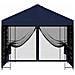 Gazebo da giardino con pareti laterali 3 x 3 m Blu - Foto miniatura 5