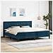 Struttura letto con materasso Blu 200 x 200 cm Velluto - Foto miniatura 2