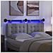 Testiera sospesa Con luce LED Grigio Chiaro Tessuto - Foto miniatura 5