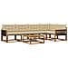 Set di divani da esterno con cuscino 6 pcs Naturale e Beige - Foto miniatura 1