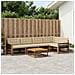 Set di divani da esterno con cuscino 6 pcs Naturale e Beige - Foto miniatura 2