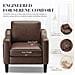 Poltrona moderna in PU, stile Mid-Century, con tasca laterale portaoggetti, comfort ergonomico per soggiorno e ufficio, marrone cioccolato - Foto miniatura 2