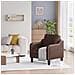 Poltrona moderna in PU, stile Mid-Century, con tasca laterale portaoggetti, comfort ergonomico per soggiorno e ufficio, marrone cioccolato - Foto miniatura 6