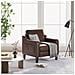 Poltrona moderna in PU, stile Mid-Century, con tasca laterale portaoggetti, comfort ergonomico per soggiorno e ufficio, marrone cioccolato - Foto miniatura 7
