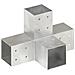 Connettori Per Pali A Forma Di X 4 Pz Metallo Zincato 81x81 Mm - Foto miniatura 3