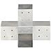 Connettori Per Pali A Forma Di X 4 Pz Metallo Zincato 81x81 Mm - Foto miniatura 4