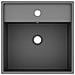 Lavabo Troppopieno Quadrato Grigio Scuro Opaco 41x41cm Ceramica - Foto miniatura 2