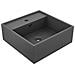 Lavabo Troppopieno Quadrato Grigio Scuro Opaco 41x41cm Ceramica - Foto miniatura 1