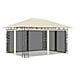 Gazebo con Zanzariera e Luci LED 4x3x2,73 m Crema - Foto miniatura 2