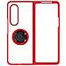 Cover Samsung Galaxy Z Fold 3 Bimateriale Anello Supporto Metallico Rossa - Foto miniatura 5