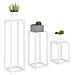 Set Supporti per Piante 3 pz Bianco in Legno Massello di Pino - Foto miniatura 2