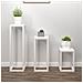 Set Supporti per Piante 3 pz Bianco in Legno Massello di Pino - Foto miniatura 1