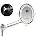 Specchio Ingrandente con Ventosa a Ghiera Asta Telescopica Doppio Snodo Ingrandimento 10x Luci LED Cromato - Foto miniatura 2
