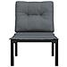 Poltrona Da Giardino Con Cuscini Polyrattan Nero E Grigio - Foto miniatura 3
