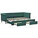 Divano Letto Estraibile Cassetti Verde Scuro 80x200cm Velluto - Foto miniatura 1