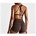 Set Di Leggings E Reggiseno Sportivo Incrociato Coffee S - Foto miniatura 1