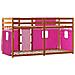 Letto a Castello senza Materasso Rosa 80x200 cm Legno di Pino - Foto miniatura 7
