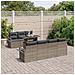 Set divano da giardino 8 pezzi con cuscini grigio polyrattan, Divano da giardino 2 posti con spazio di stoccaggio e cuscini grigio polyrattan - Foto miniatura 3